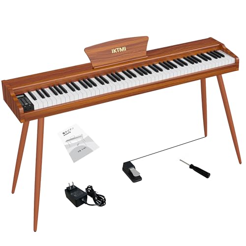 IKTMI 88鍵盤デジタルピアノ オレンジ Amazon | IKTMI 電子ピアノ 88鍵盤 木製 ピアノ 88鍵 Digital